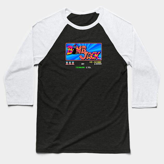 Mod.1 Arcade Bomb Jack Video Game Baseball T-Shirt by parashop